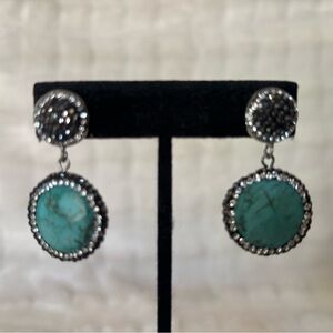 Elegant Silver and Turquoise Drop Earrings